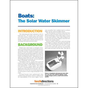 Boats: The Solar Water Skimmer Classroom Project pdf first page