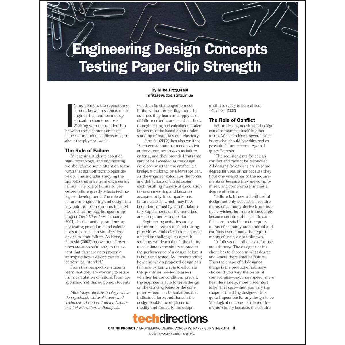 Engineering Design Concepts: Testing Paper Clip Strength Classroom Pro