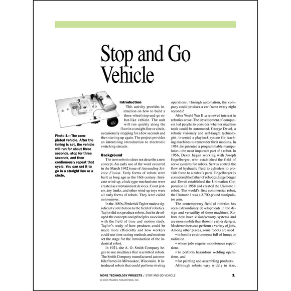 Stop and Go Vehicle Classroom Project pdf first page