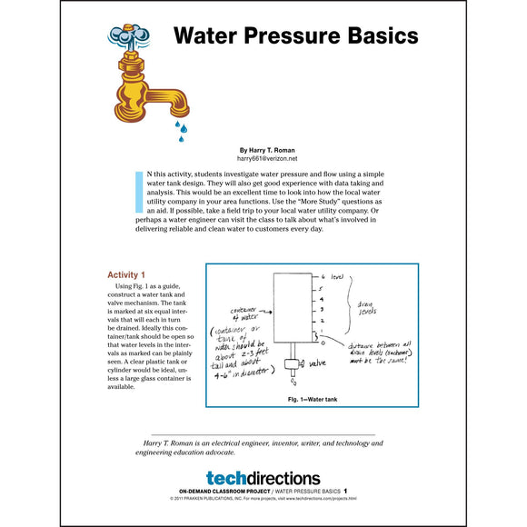 Water Pressure Basics Classroom Project pdf first page