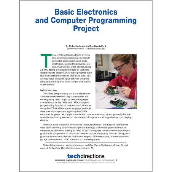 Basic Electronics and Computer Programming Project pdf first page