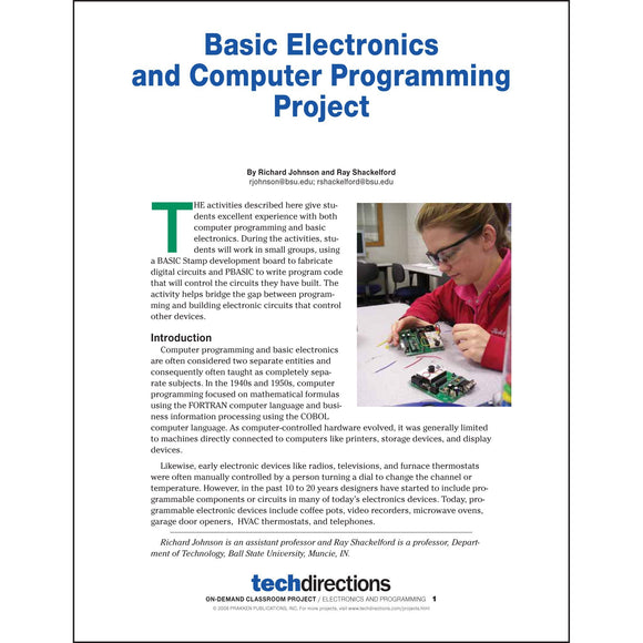Computer Programming Electronics Basic Electronics and Computer Programming Project pdf – Tech ...