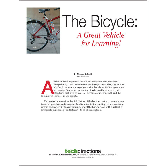 Bicycle: A Great Vehicle for Learning Classroom Project pdf first page