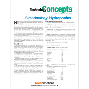 Biotechnology: Hydroponics Classroom Project pdf first page