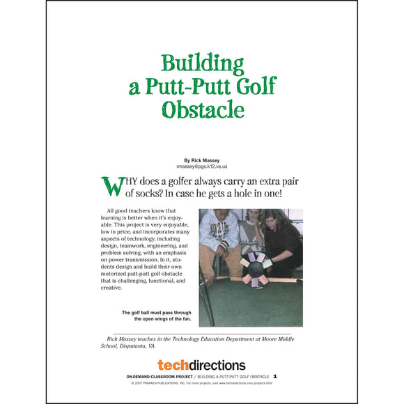 Building  a Putt-Putt Golf Obstacle Classroom Project pdf first page