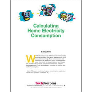 Calculating Home Electricity Consumption Classroom Project pdf first page