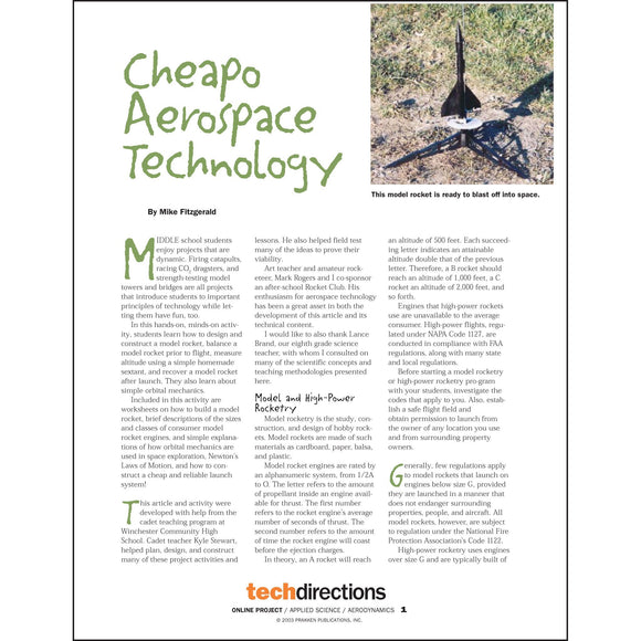 Cheapo Aerospace Technology Classroom Project pdf first page