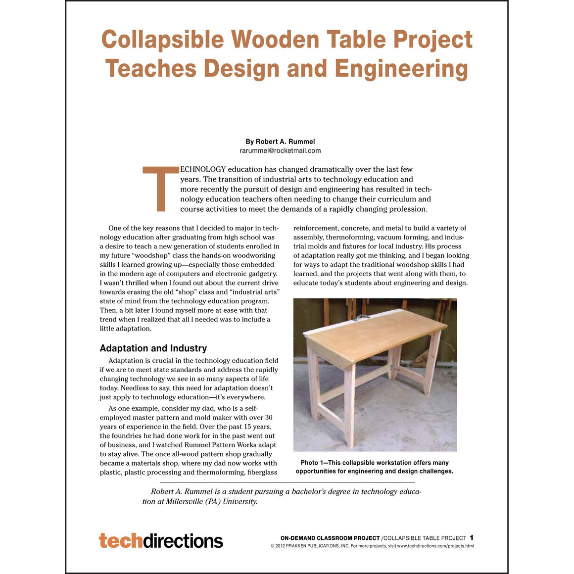 Collapsible Wooden Table Project Teaches Design and Engineering pdf ...