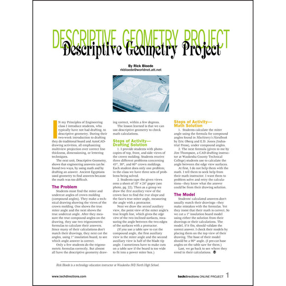 Descriptive Geometry Classroom Project pdf first page