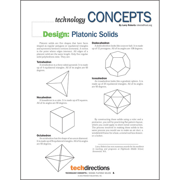 Design: Platonic Solids Classroom Project pdf first page