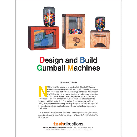 Design and Build Gumball Machines Classroom Project pdf first page