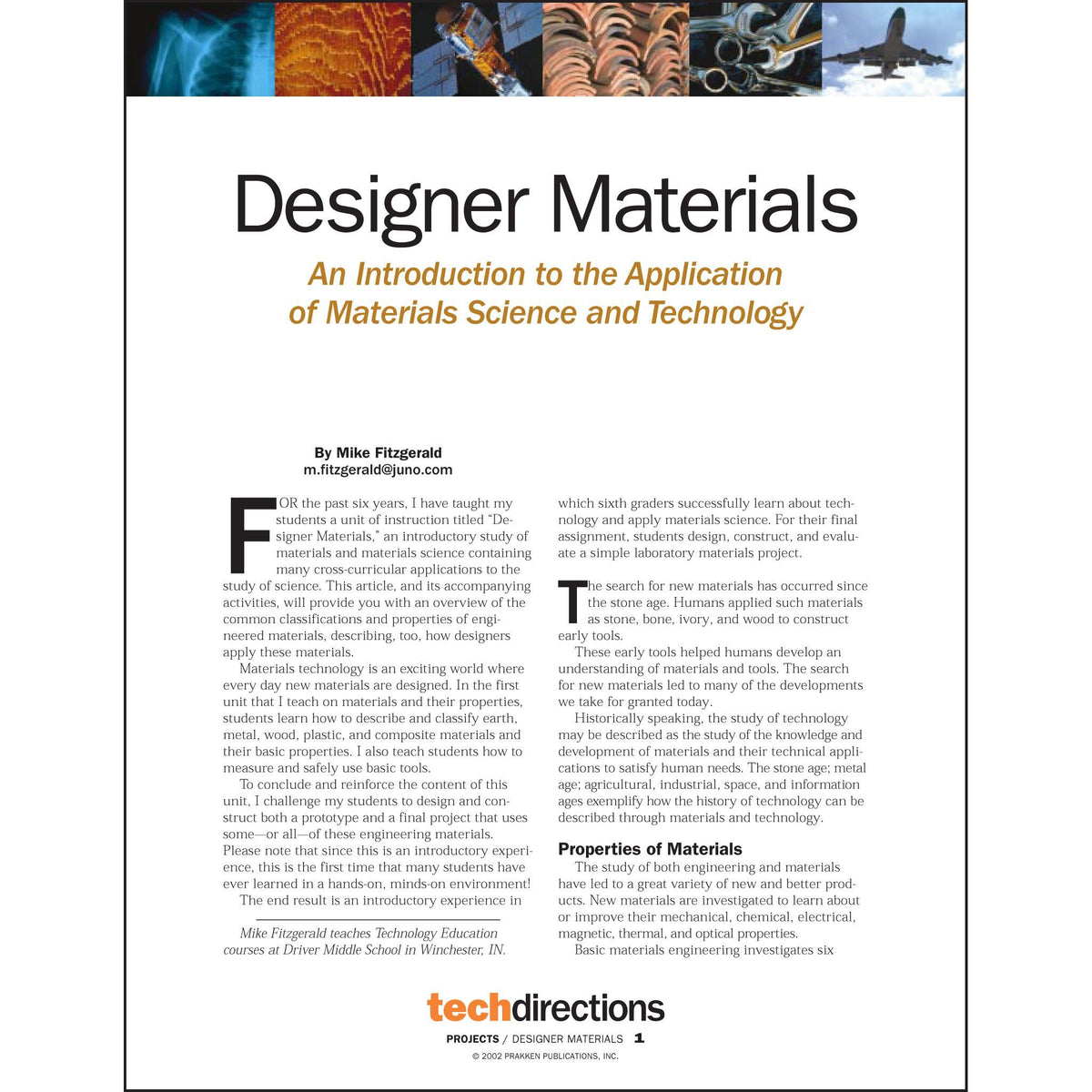 Designer Materials—Introduction to Materials Science Classroom Project ...