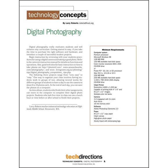 Digital Photography Classroom Project pdf first page