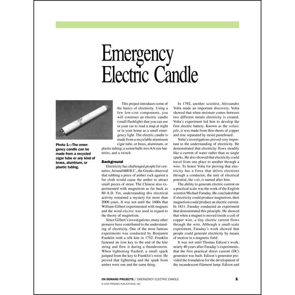 Emergency Electric Candle Classroom Project pdf first page