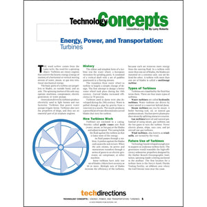 Energy, Power, and Transportation: Turbines Classroom Project pdf first page