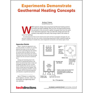 Experiments Demonstrate Geothermal Heating Concepts Classroom Project pdf first page