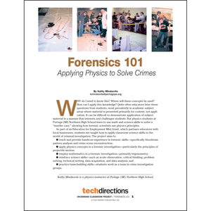 Forensics 101—Applying Physics to Solve Crimes Classroom Project pdf first page