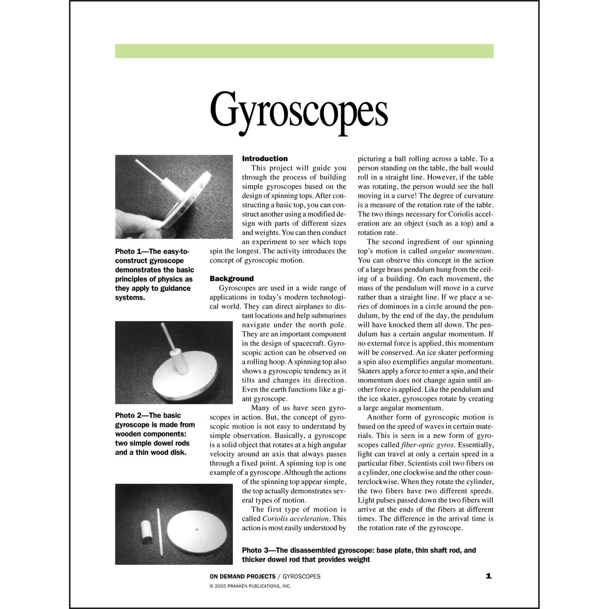 Gyroscope Classroom Project pdf – Tech Directions Books & Media