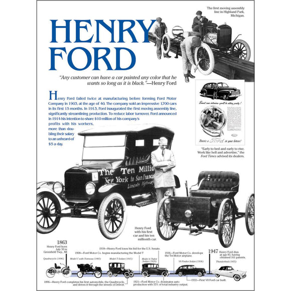 Henry Ford Poster Tech Directions Books & Media