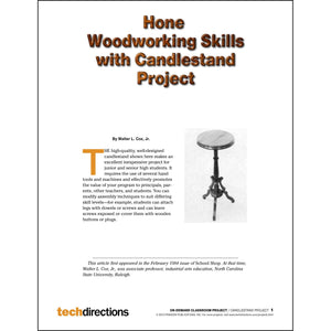 Hone Woodworking Skills with Candlestand Project pdf first page