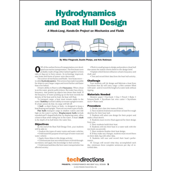 Hydrodynamic Design Hydrodynamics and Boat Hull Design Classroom Project pdf – Tech ...