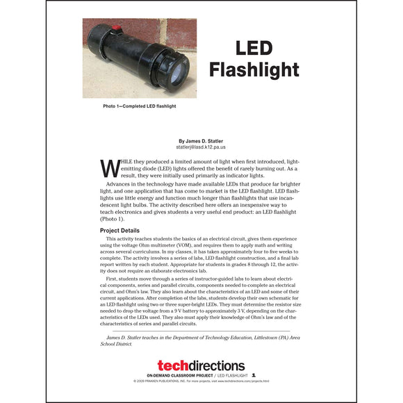 Flashlight Technique Handout.pdf LED Flashlight Classroom Project pdf – Tech Directions Books & Media