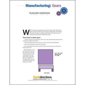 Manufacturing: Gears Classroom Project pdf first page