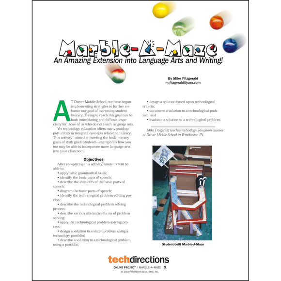 Marble-A-Maze Classroom Project pdf first page