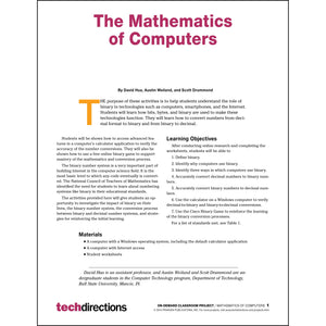 The Mathematics of Computers Classroom Project pdf first page