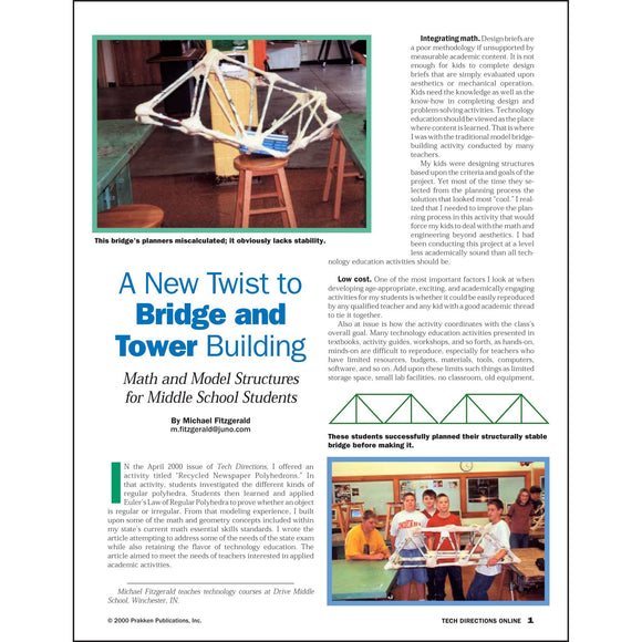New Twist to Bridge and Tower Building Classroom Project pdf first page
