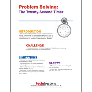 Problem Solving: Twenty-Second Timer Classroom Project pdf first page