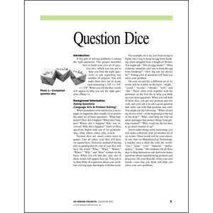 Question Dice Classroom Project pdf first page