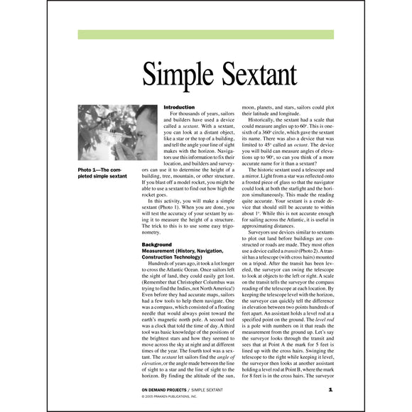 Simple Sextant Classroom Project pdf first  page