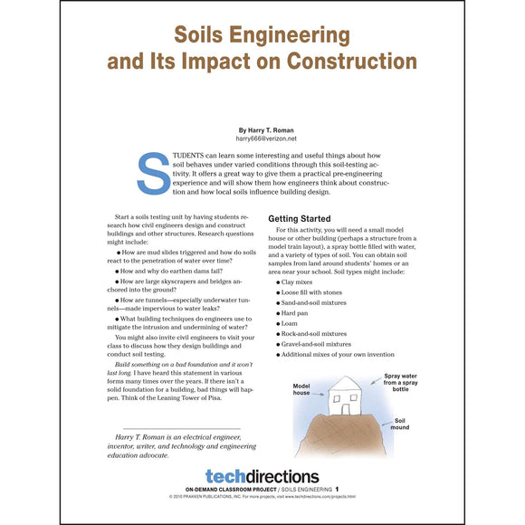 Soils Engineering and Its Impact on Construction Classroom Project pdf first page
