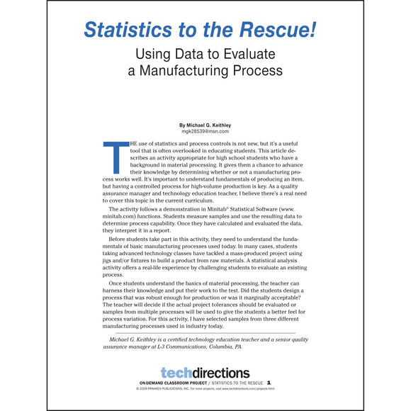 Statistics to the Rescue Classroom Project pdf first page