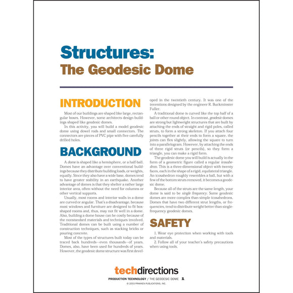 Structures--The Geodesic Dome Classroom Project pdf first page