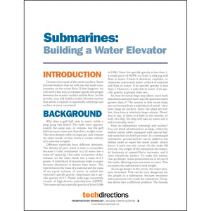 Submarines: Building a Water Elevator Classroom Project pdf first page