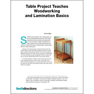 Table Project Teaches Woodworking and Lamination Basics Classroom Project pdf first page