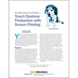 Teach Duotone Production with Screen Printing Classroom Project pdf first page