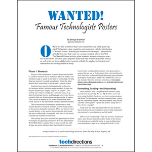 Wanted! Famous Technologists Posters Classroom Project pdf first page