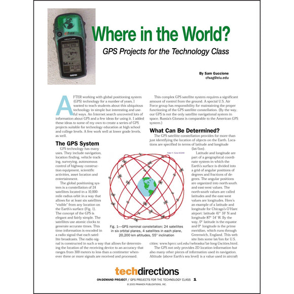 Where in the World? GPS Projects for the Technology Class pdf first page