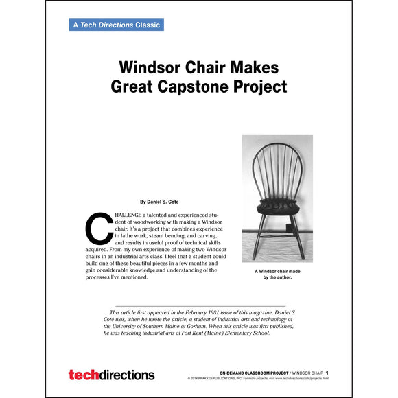 Windsor Chair Makes Great Capstone Project pdf first page