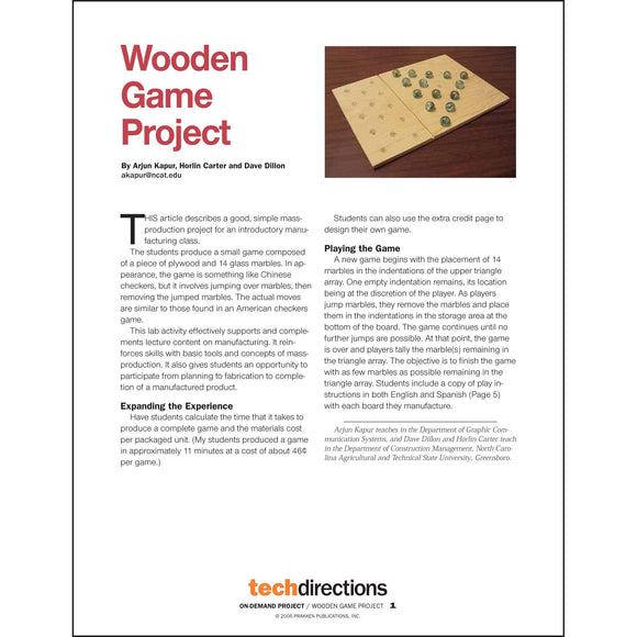 Wooden Game Classroom Project pdf first page
