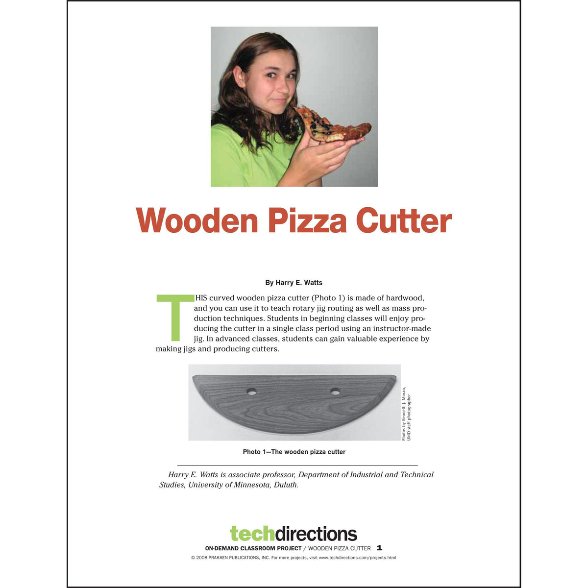 Wooden Pizza Cutter Classroom Project pdf – Tech Directions Books & Media